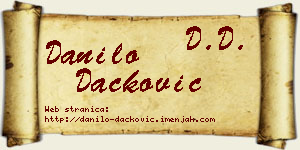 Danilo Dačković vizit kartica
